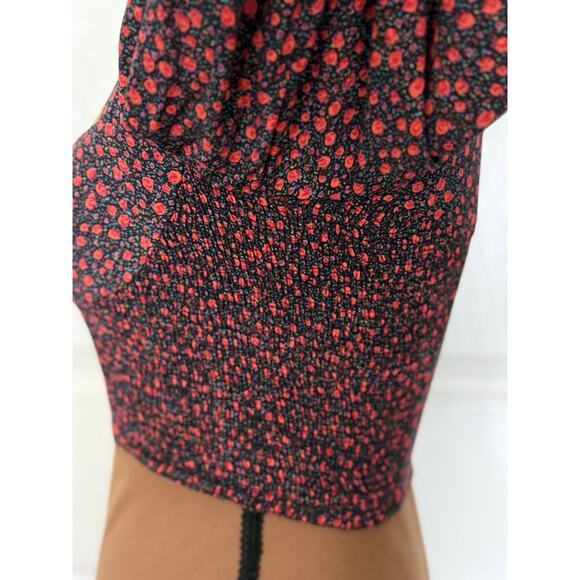 Zara NWT Floral Print Ruched Floral Sweetheart Crop Top Balloon Sleeve Size XS‎ - Picture 5 of 16